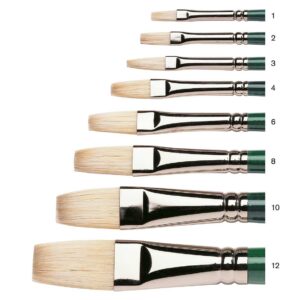 Winsor & Newton WINTON dlhé ploché štetce – dlhá rukoväť