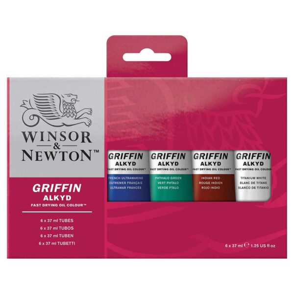 094376918182-W&N-GRIFFIN-ALKYD-FAST-DRYING-OIL-COLOURS-6-X37ML-TUBE-SET-WN1990150